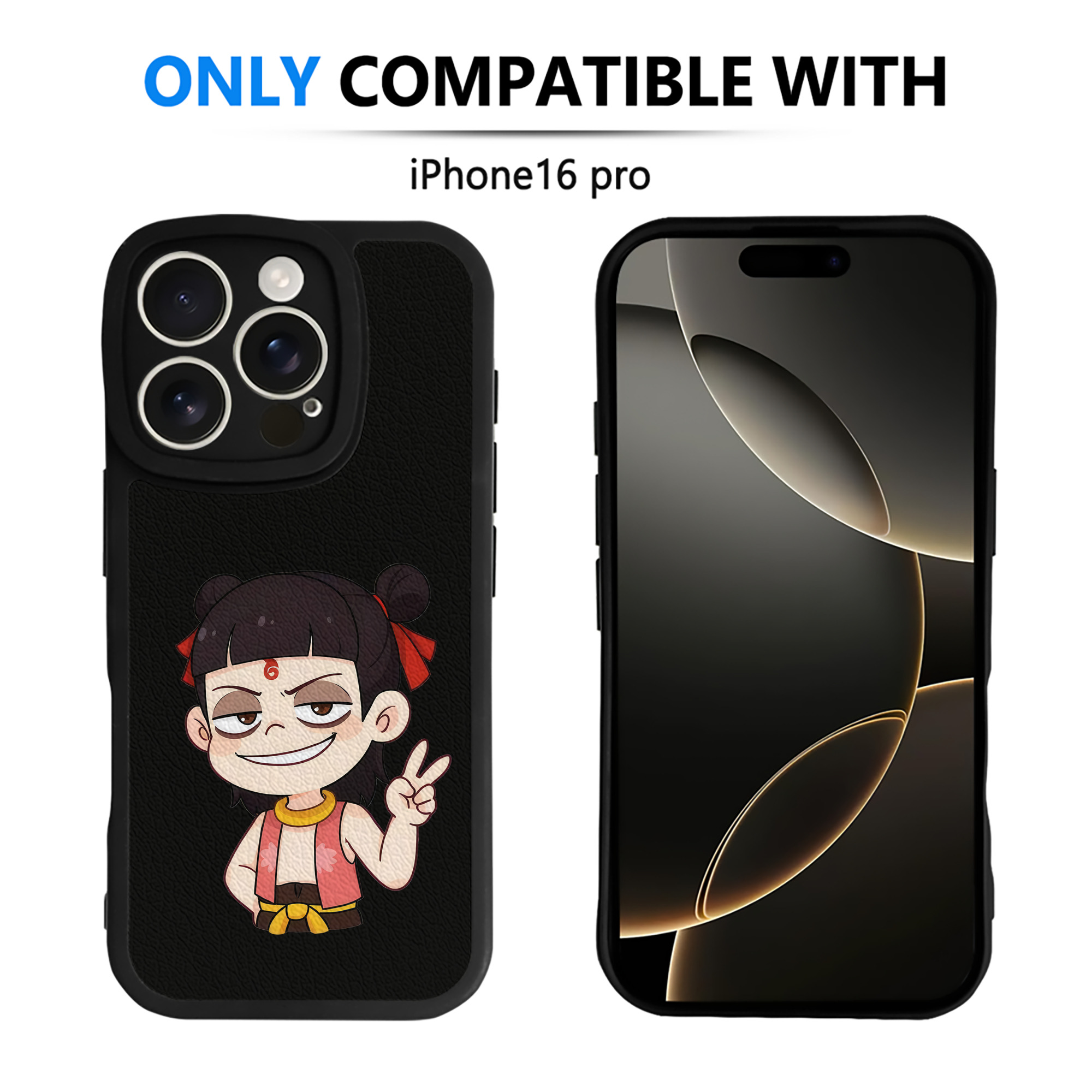 （画像用） Ne Zha 2 ナタ 魔童の大暴れ 【iPhone 16シリーズ対応】シリコンスマホケース（レザー調） 材質：シリコン